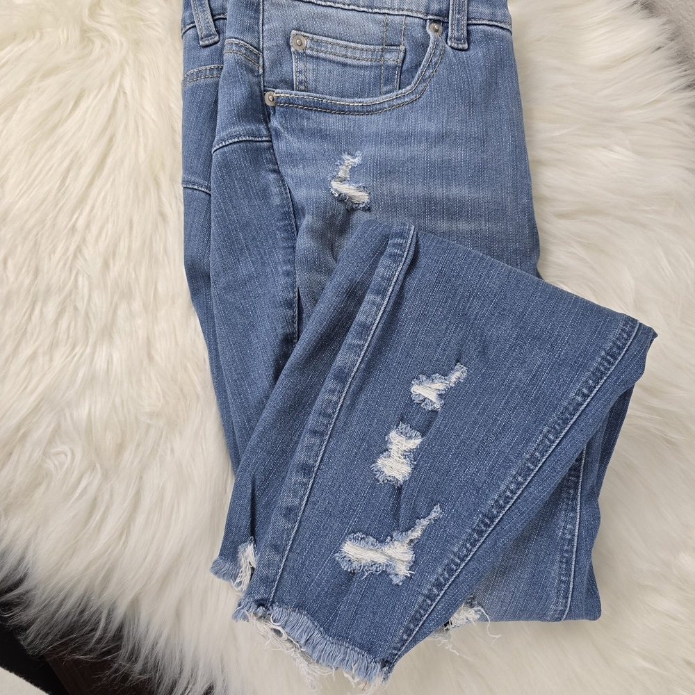 Torrid Medium Blue Straight Leg Jeans with Rips